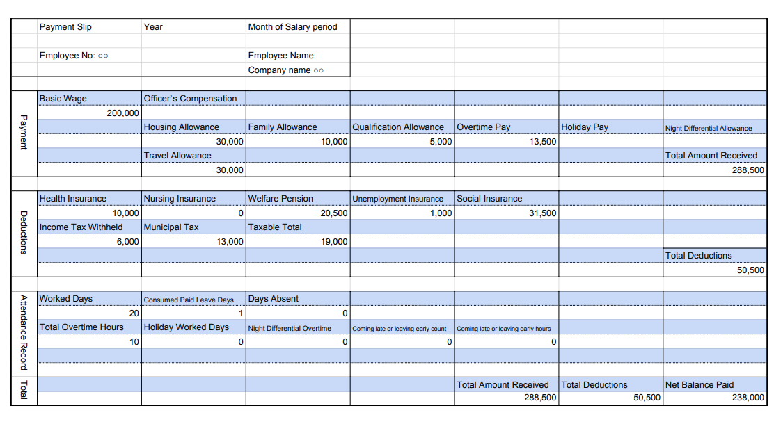 Japan Payslip English Ver