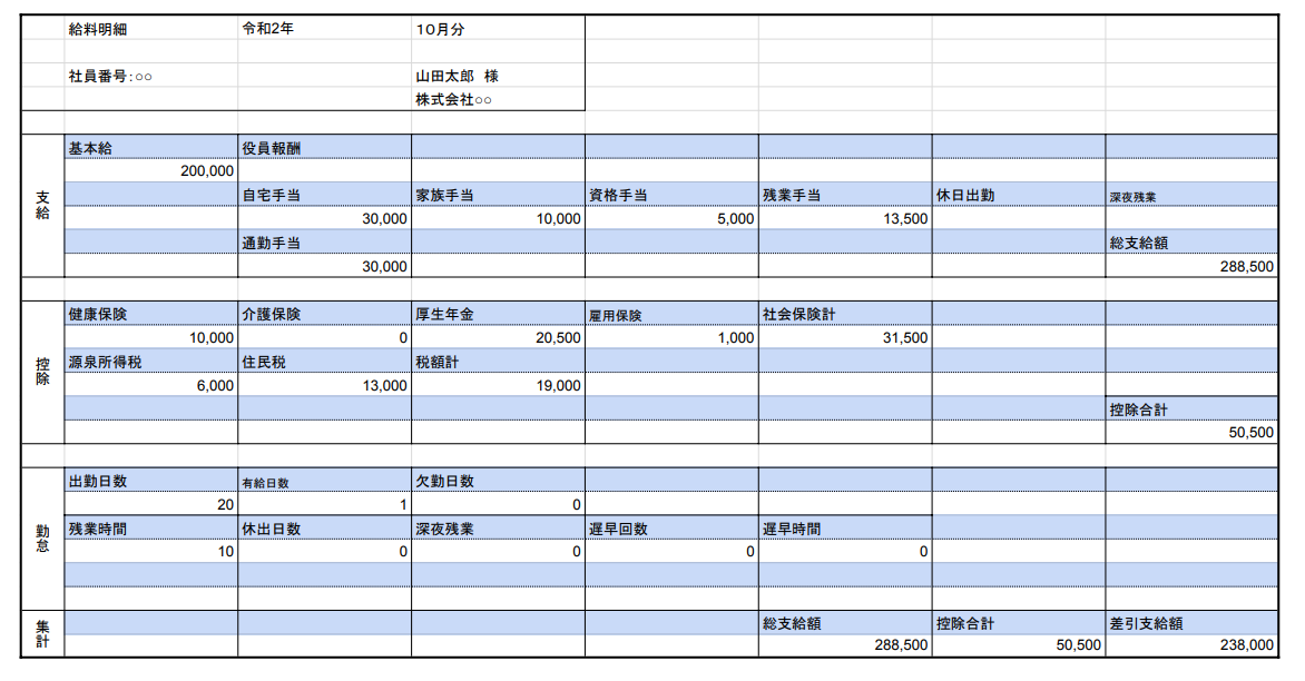 Japan Payslip JP Ver