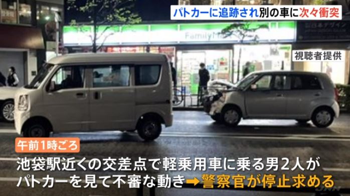Minicar ignores stop sign and flees, crashes into two trucks, two suspects fled (TBS News)